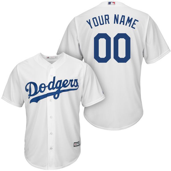 Men Los Angeles Dodgers Majestic White Home Cool Base Custom MLB Jersey